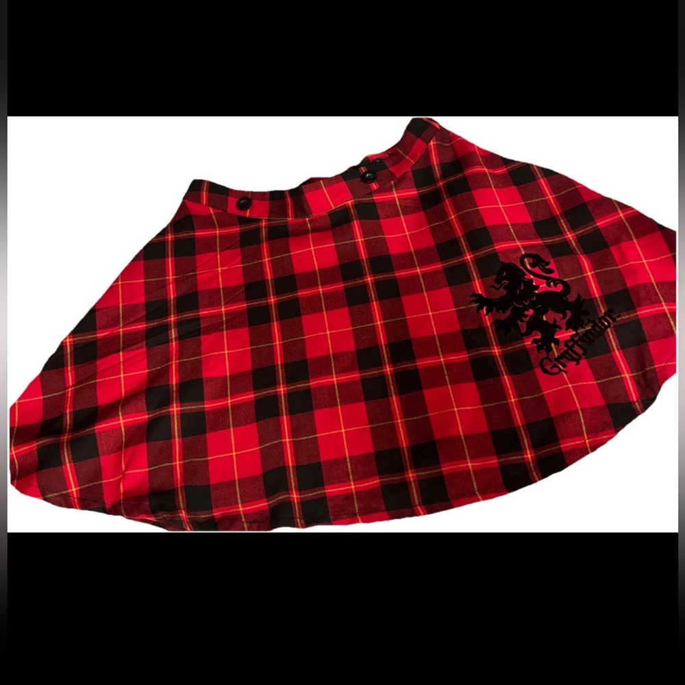 Harry Potter Red Black Plaid Mini Skirt Women Medium Wizarding World Gryffindor